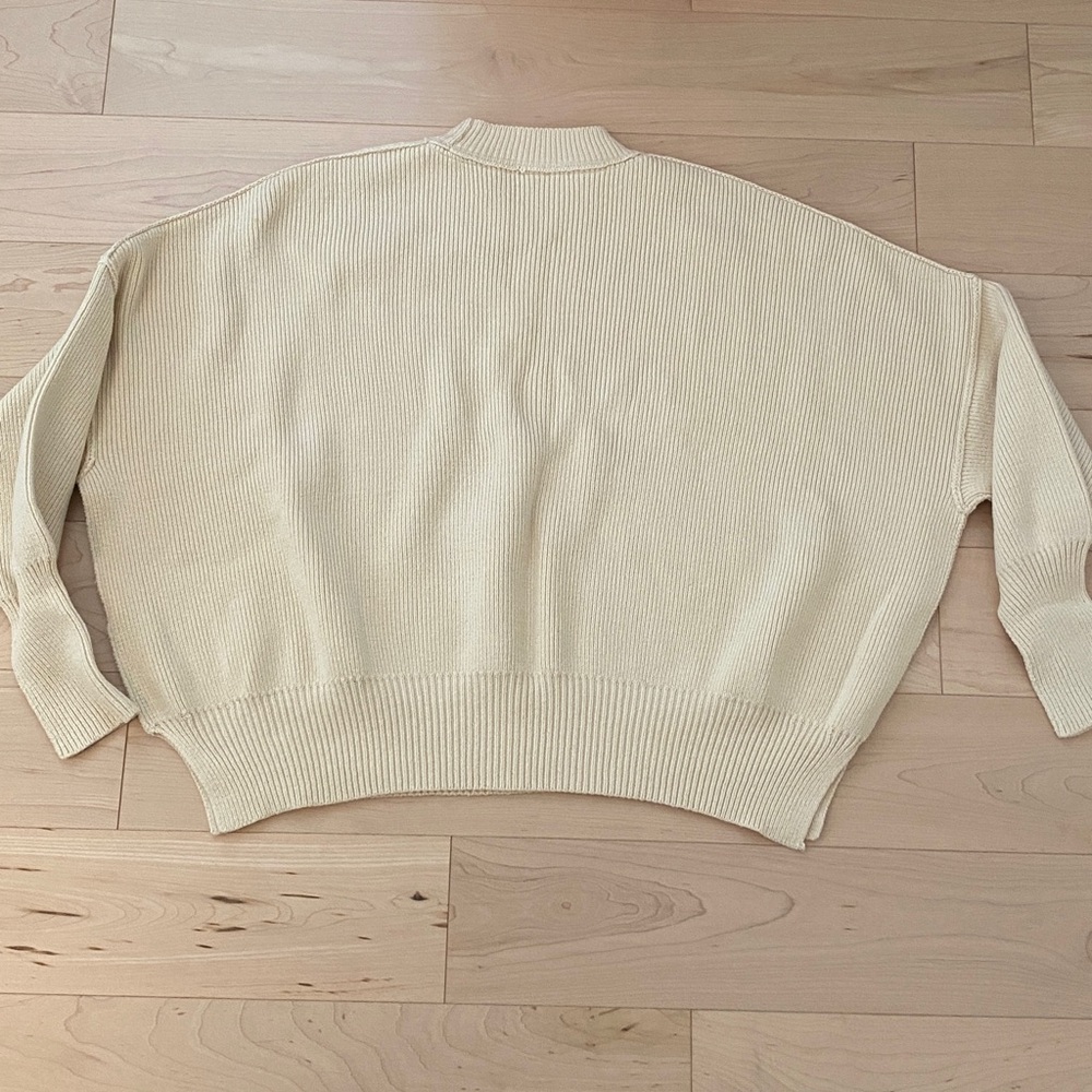 Free People Cream Ribbed Turtleneck Sweater Sz XS - Picture 5 of 5